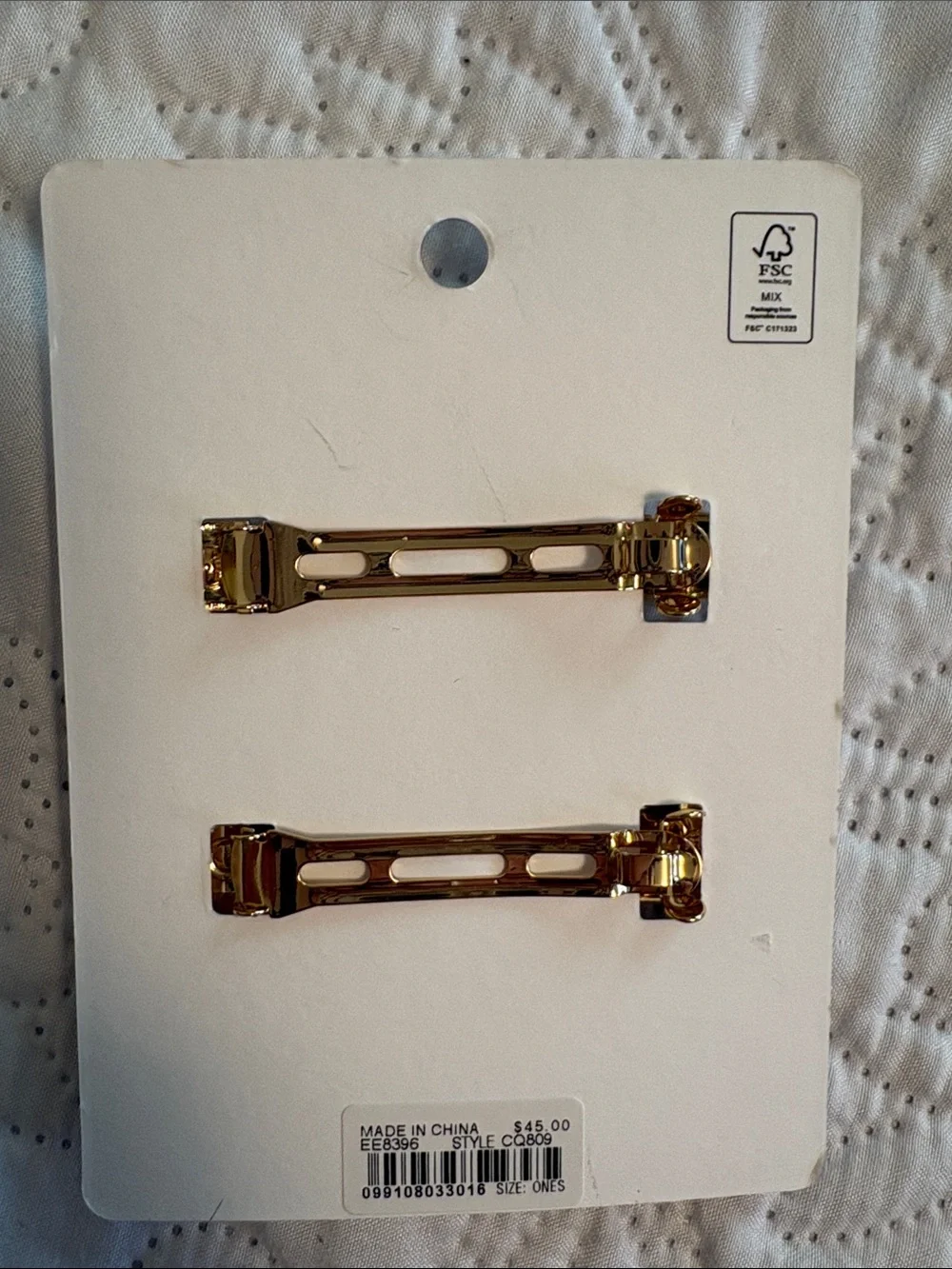 NWT! J. Crew Gold Barrettes - Set of 2